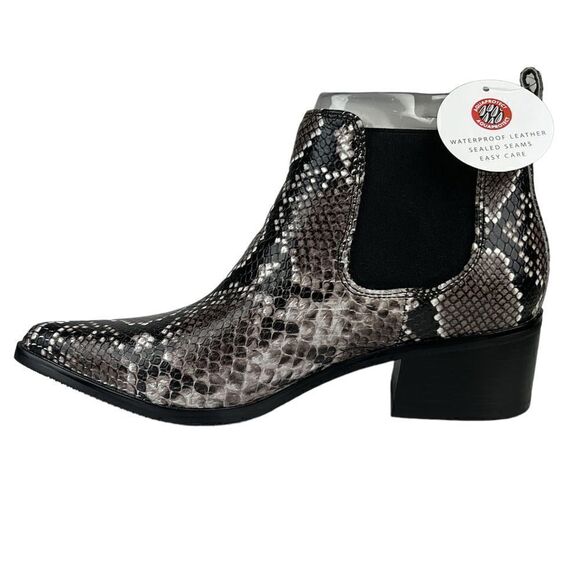 New Blondo Emelia Brown Snake Leather Waterproof Chelsea Ankle Boots 6 US /EU 36 - Picture 3 of 11